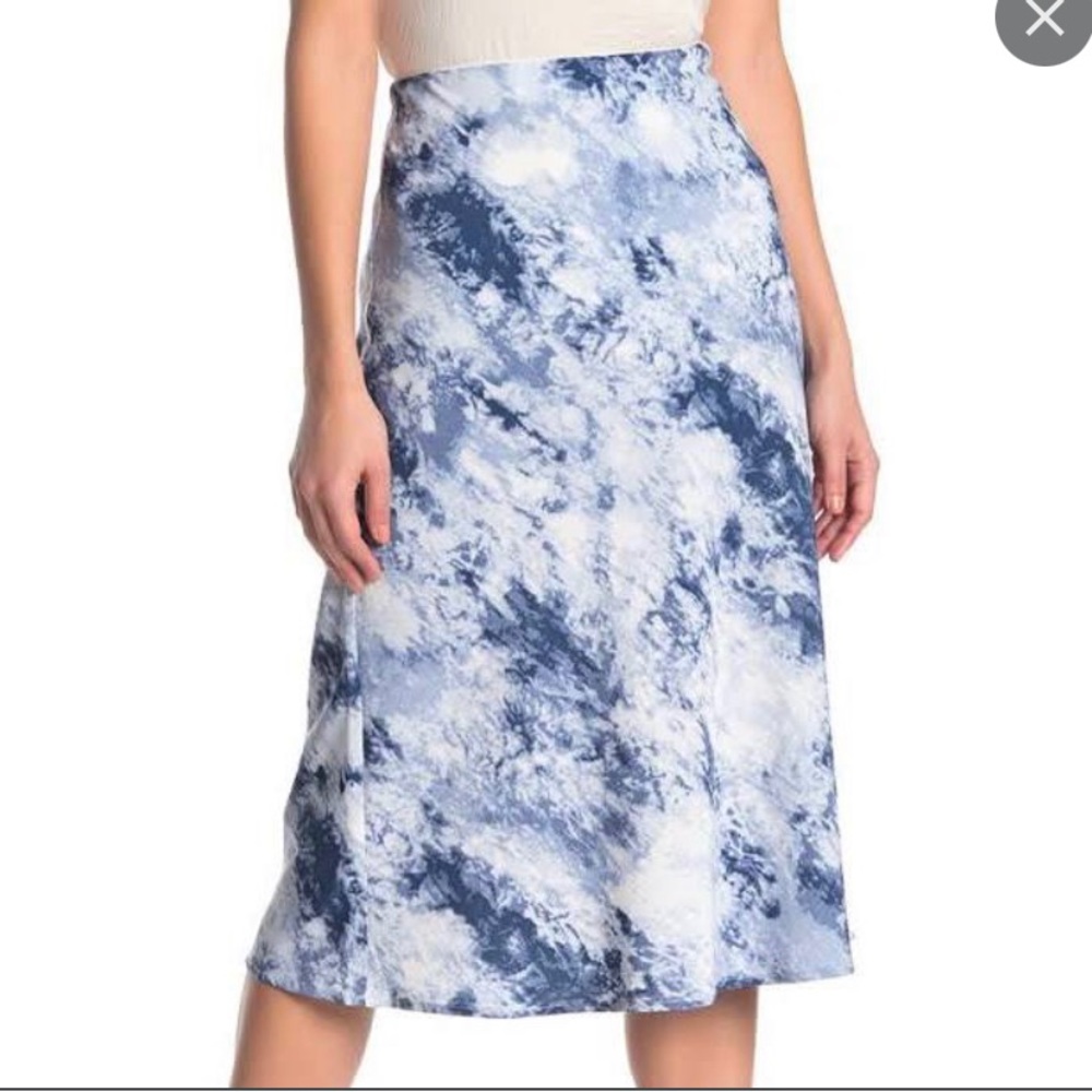 Elodie tie dye midi skirt in blue